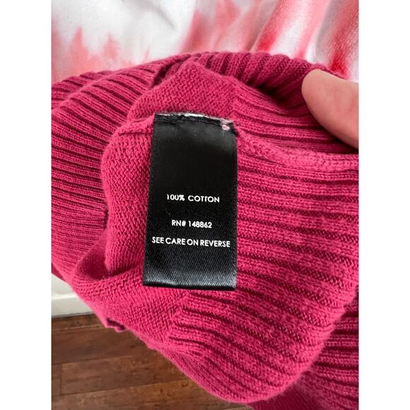 Torrid Sweater 3X Pink Red White Tie Dye Ombre Lightweight Knit Pullover - Picture 6 of 8